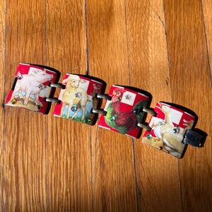 Vintage Designs From the Deep Farm Animal Panel Bracelet Rhinestone Folk Art